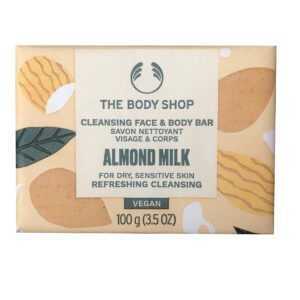 The Body Shop Čisticí mýdlo na obličej a tělo pro suchou a citlivou pokožku Almond Milk (Cleansing Face & Body Bar) 100 g