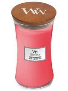 WoodWick Vonná svíčka váza Melon & Pink Quartz 609